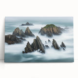 Stretched canvas artwork depicting vibrant landscapes with dramatic cliffs and serene skies, perfect for enhancing modern home decor. Ideal for art enthusiasts.