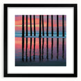 Office Canvas Prints - Vibrant Sunset Pier Reflection Art