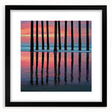 Office Canvas Prints - Vibrant Sunset Pier Reflection Art