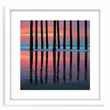 Office Canvas Prints - Vibrant Sunset Pier Reflection Art