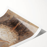 Abstract figurative wall art print showcasing vibrant colors and dynamic shapes, rolled and ready for framing, perfect for modern home decor.