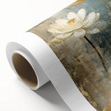 Abstract floral wall art printed on rolled canvas, showcasing vibrant colors and intricate designs, perfect for modern home decor or artistic accents.