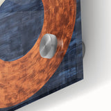 Abstract geometric acrylic glass artwork in vibrant colors, showcasing intricate patterns and textures, perfect for modern home decor or art collection.