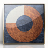 Abstract geometric framed acrylic art piece in gold tones, showcasing sharp angles and modern design, perfect for contemporary home decor. Ideal for art enthusiasts.