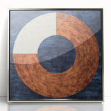 Framed acrylic artwork showcasing an abstract geometric design in silver tones, ideal for modern home decor, enhancing contemporary interiors with elegance.