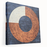 Abstract geometric stretched canvas artwork showcasing vibrant colors and intricate patterns, perfect for modern home decor or art enthusiasts.