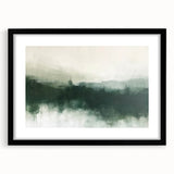 Abstract landscape wall art framed in black, featuring vibrant colors and geometric shapes, perfect for modern home decor or art enthusiasts.