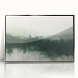 Framed abstract landscape wall art featuring vibrant colors and silver accents, ideal for modern home decor. Perfect for adding a contemporary touch to any room.