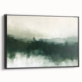 Framed canvas wall art showcasing an abstract landscape design with vibrant colors, set against a sleek black frame, ideal for modern home decor.