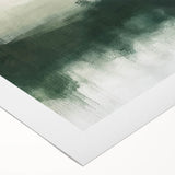 Abstract landscape wall art on rolled canvas, showcasing vibrant hues of blue and green with soft brush strokes, ideal for modern home decor and artistic ambiance.