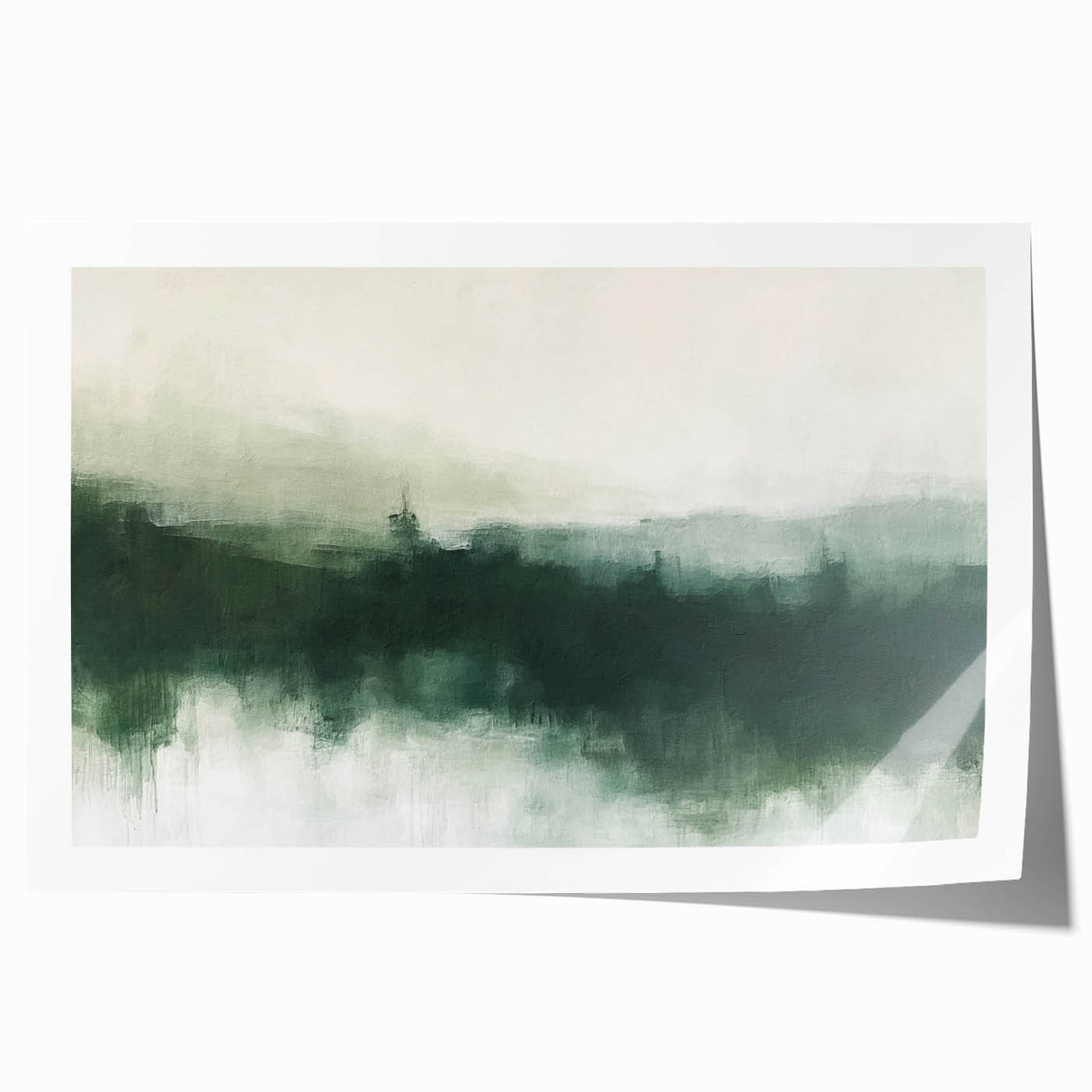 Abstract landscape wall art print showcasing vibrant colors and dynamic shapes, rolled for easy transport and display, perfect for modern home decor.