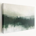 Abstract landscape wall art on stretched canvas, showcasing vibrant colors and fluid shapes, ideal for modern home decor or office spaces.
