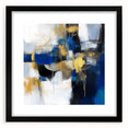 Geometric Abstract Wall Decor – Royal Motion in Gold & Blue
