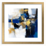 Geometric Abstract Wall Decor – Royal Motion in Gold & Blue