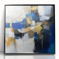 Geometric Abstract Wall Decor – Royal Motion in Gold & Blue