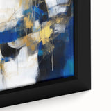 Geometric Abstract Wall Decor – Royal Motion in Gold & Blue