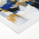 Geometric Abstract Wall Decor – Royal Motion in Gold & Blue