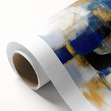 Geometric Abstract Wall Decor – Royal Motion in Gold & Blue