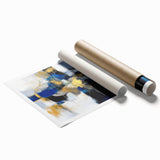 Geometric Abstract Wall Decor – Royal Motion in Gold & Blue