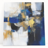 Geometric Abstract Wall Decor – Royal Motion in Gold & Blue