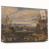 Rococo Art Pastoral Scene with Trees and Sheep - Classic Art Prints