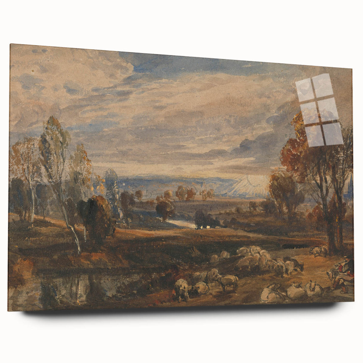 Rococo Art Pastoral Scene with Trees and Sheep - Classic Art Prints