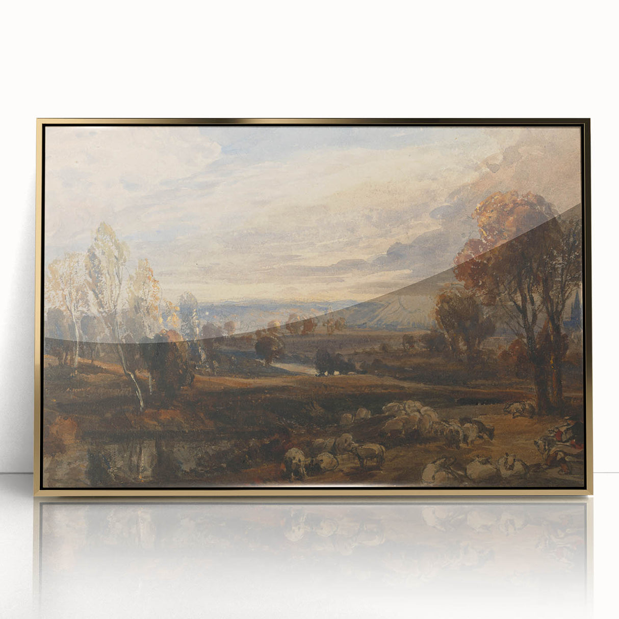 Rococo Art Pastoral Scene with Trees and Sheep - Classic Art Prints