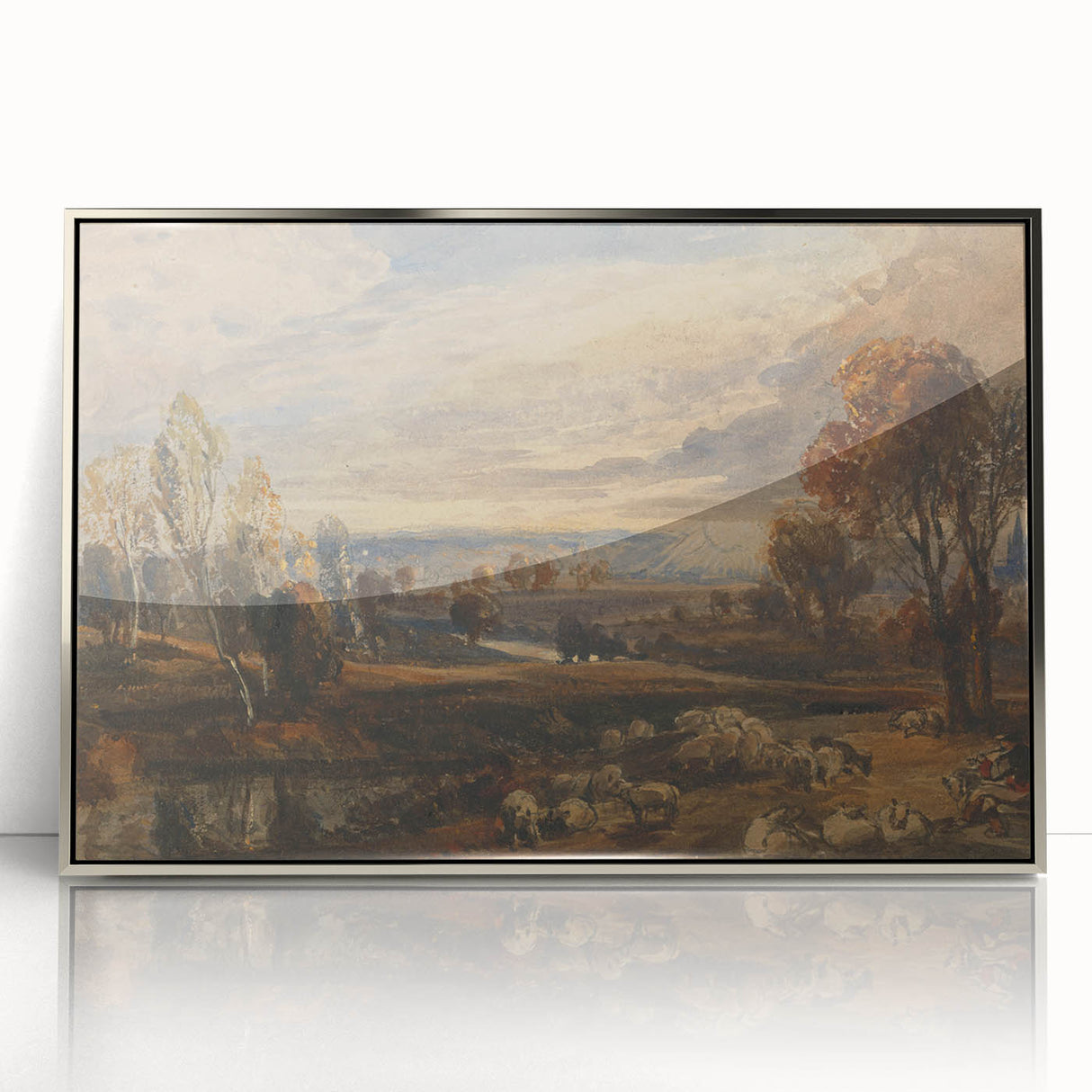 Rococo Art Pastoral Scene with Trees and Sheep - Classic Art Prints
