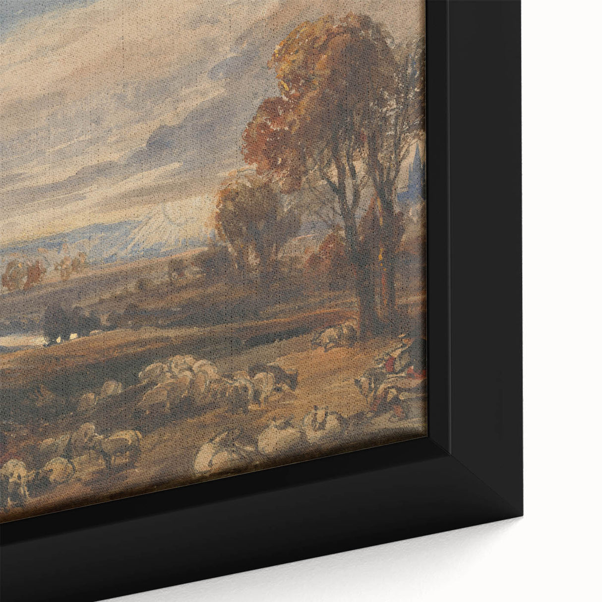 Rococo Art Pastoral Scene with Trees and Sheep - Classic Art Prints