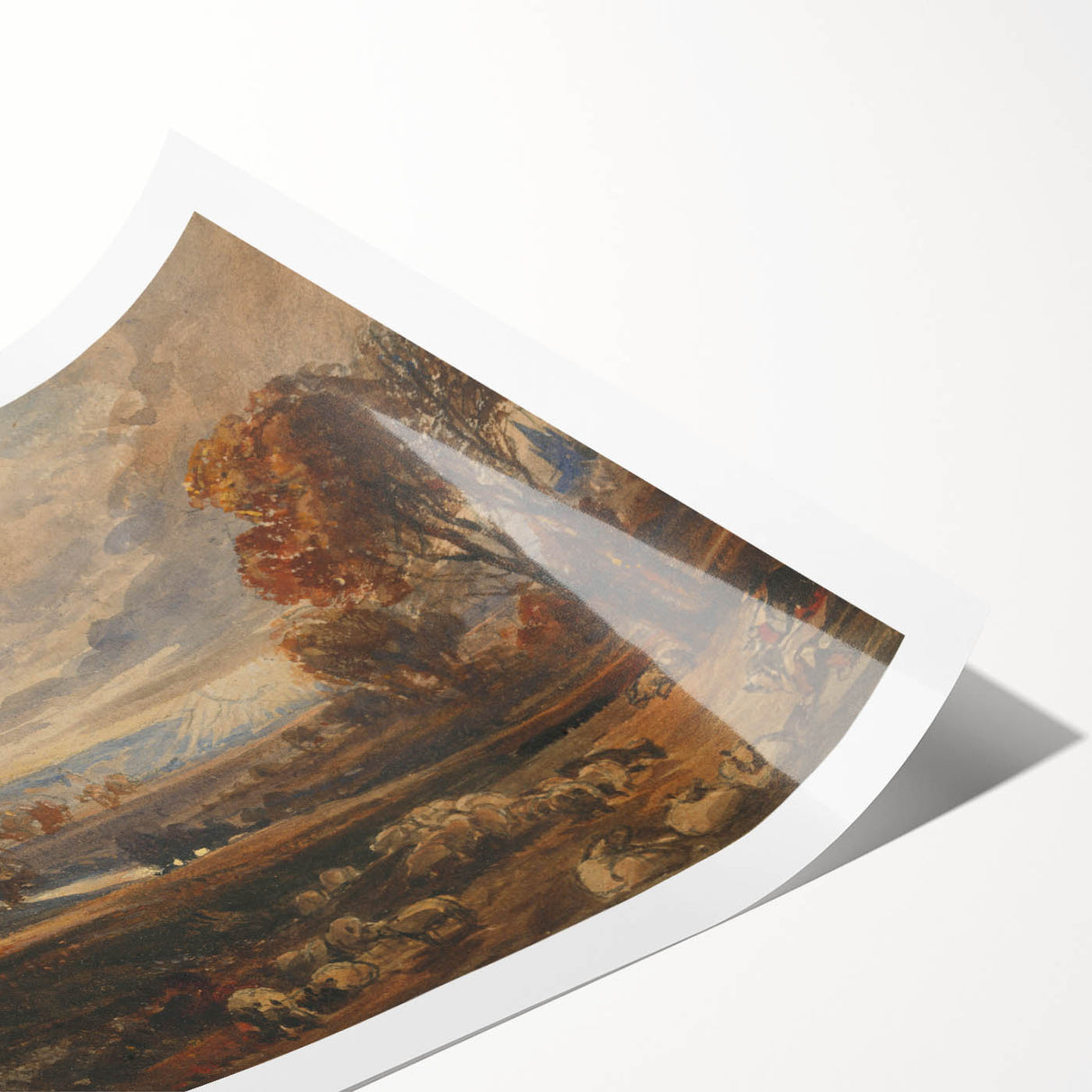 Rococo Art Pastoral Scene with Trees and Sheep - Classic Art Prints
