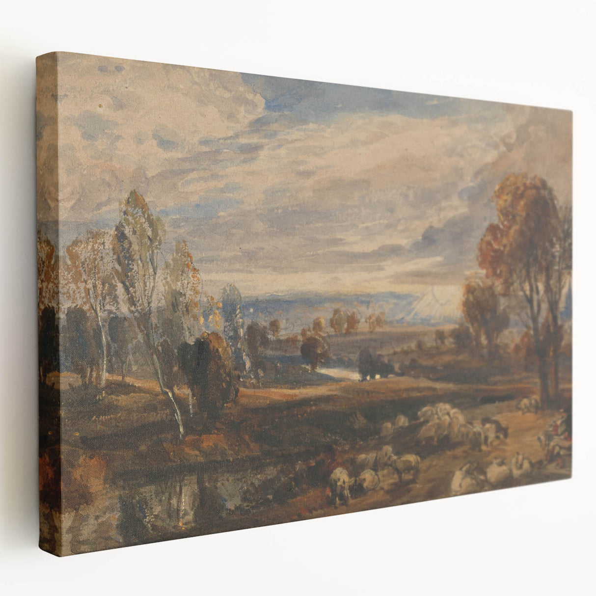 Rococo Art Pastoral Scene with Trees and Sheep - Classic Art Prints