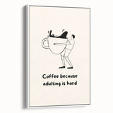 Vintage poster art of colorful food and drinks on a white framed canvas, ideal for extra large living room wall.