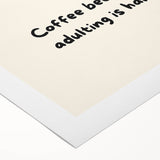 Art deco poster featuring a stylized cocktail, in monochrome shades, printed on rolled canvas.