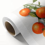 Art Deco style poster on rolled canvas featuring assorted fruits in vibrant colors, ideal for nursery wall art.