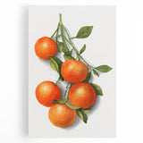 Black and white still-life canvas of various fruits, ideal for kitchen wall art.