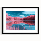 Black-framed landscape artwork depicting serene beaches with soft waves and a vibrant sunset, elegantly matted, ideal for coastal home decor.