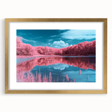 Landscape artwork of serene beaches framed with a gold mat, showcasing soft pastel colors and a tranquil ocean view, perfect for home decor enhancement.