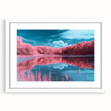 Landscape artwork showcasing serene beach scene in a white mat frame, emphasizing tranquil ocean waves and soft sand. Ideal for coastal home decor.