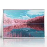 Framed acrylic artwork depicting a serene beach landscape, featuring vibrant colors and soft waves. Ideal for coastal decor, adding a tranquil ambiance to any room.