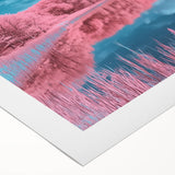 Vibrant rolled canvas featuring a serene beach landscape, showcasing soft blue skies, golden sands, and gentle waves, ideal for coastal decor enthusiasts.