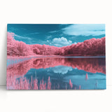 Stretched canvas artwork depicting a serene beach landscape with vibrant colors, perfect for home decor or office spaces, showcasing the beauty of nature.