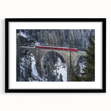 Black landscape bridge frame with a mat, showcasing a sleek front view ideal for modern home decor, perfect for displaying artwork or photos.