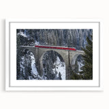 Landscape bridge frame with a white mat, showcasing a modern design that enhances any decor. Ideal for displaying art or photographs, this front view highlights its elegant simplicity and versatility.