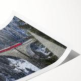 Landscape bridge rolled print showcasing intricate details of a serene bridge over a tranquil river, featuring lush greenery and soft colors, ideal for home decor.