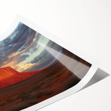 Stunning rolled print showcasing vibrant landscape canyons in rich earth tones, perfect for home decor or office settings, emphasizing natural beauty and serenity.