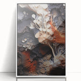 Art deco poster featuring geometric shapes in muted gold and white on acrylic, ideal for modern nursery wall decor.