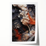 Extra large rolled canvas featuring close-up floral elements in natural tones, ideal for art wall dining room.