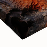 Black and white landscape art painting on stretched canvas, featuring close-up natural elements.