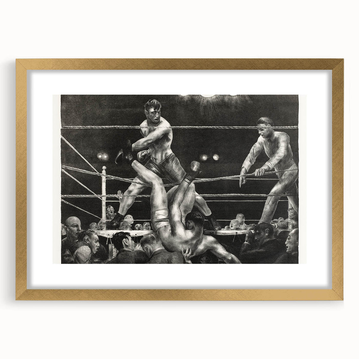 Dempsey and Firpo Realism Art Print - George Bellows Boxing Illustration