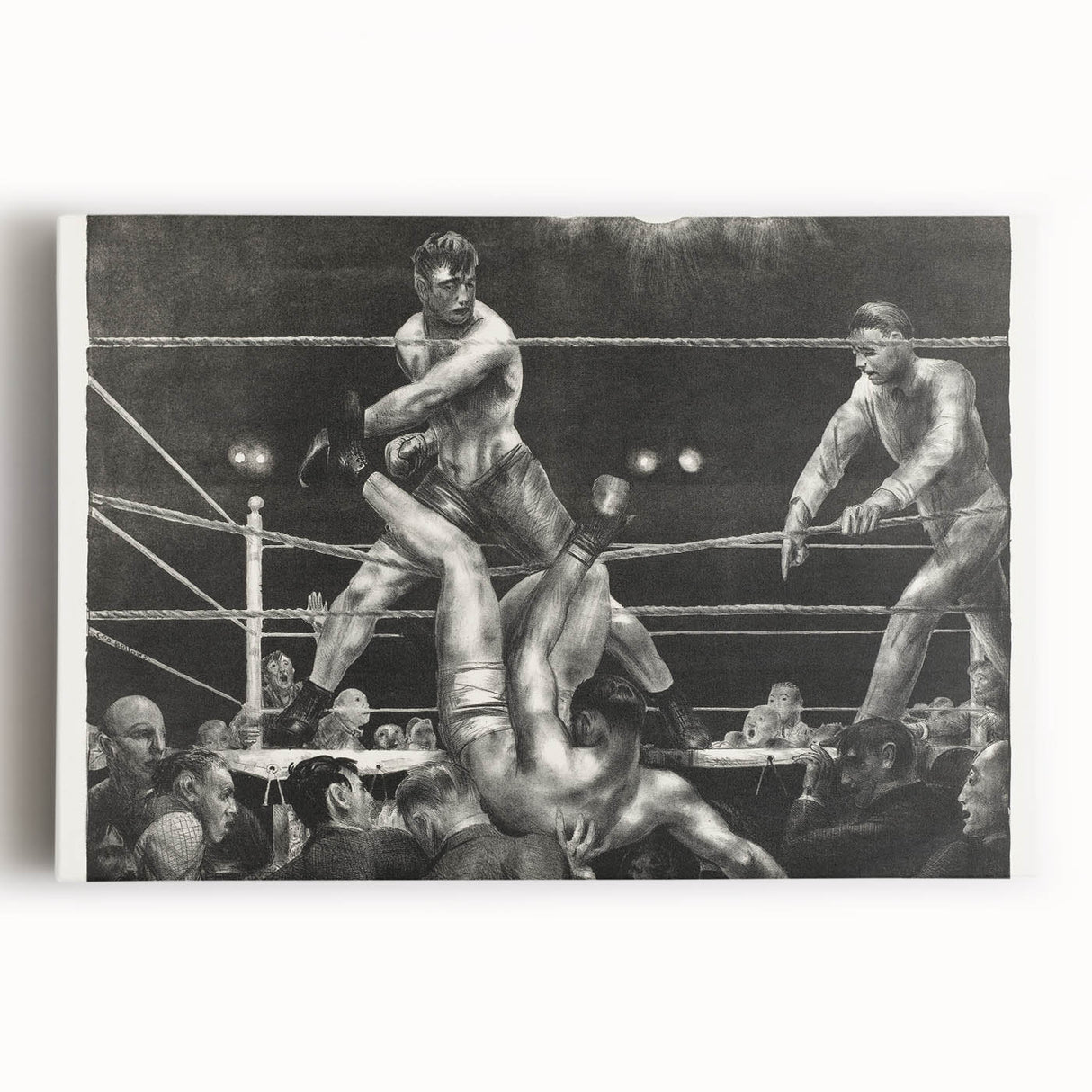 Dempsey and Firpo Realism Art Print - George Bellows Boxing Illustration
